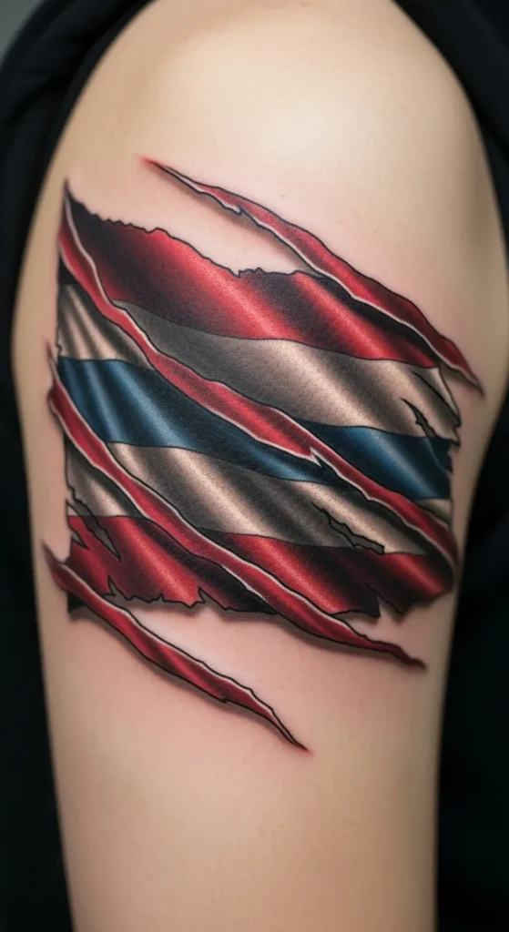 Torn Fabric Flag Detail