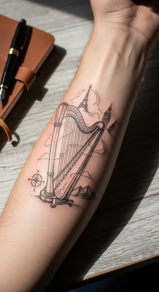 Travel-Inspired Harp Mark