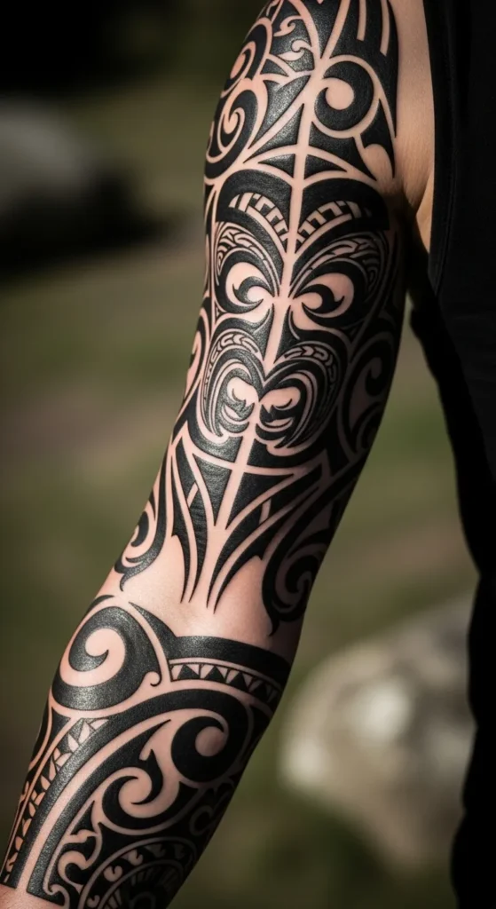Tribal Warrior Pattern Tattoo