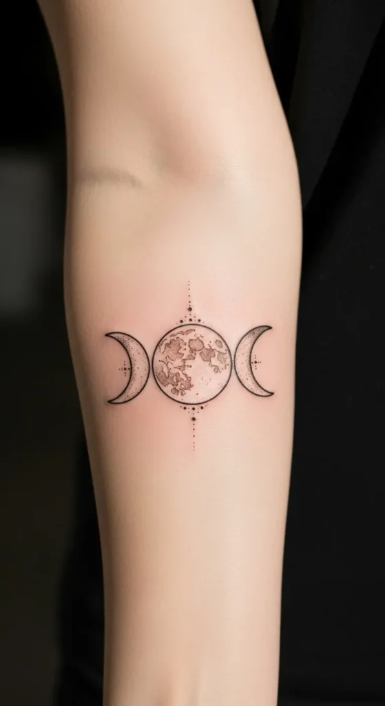 Triple Moon With Spring Dots