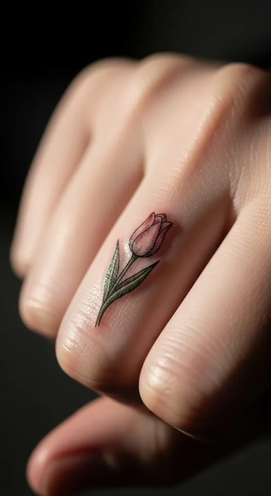 Tulip Bud on the Finger Side