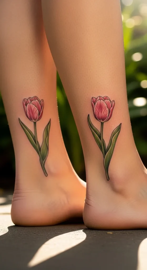 Tulip Pair on Both Ankles