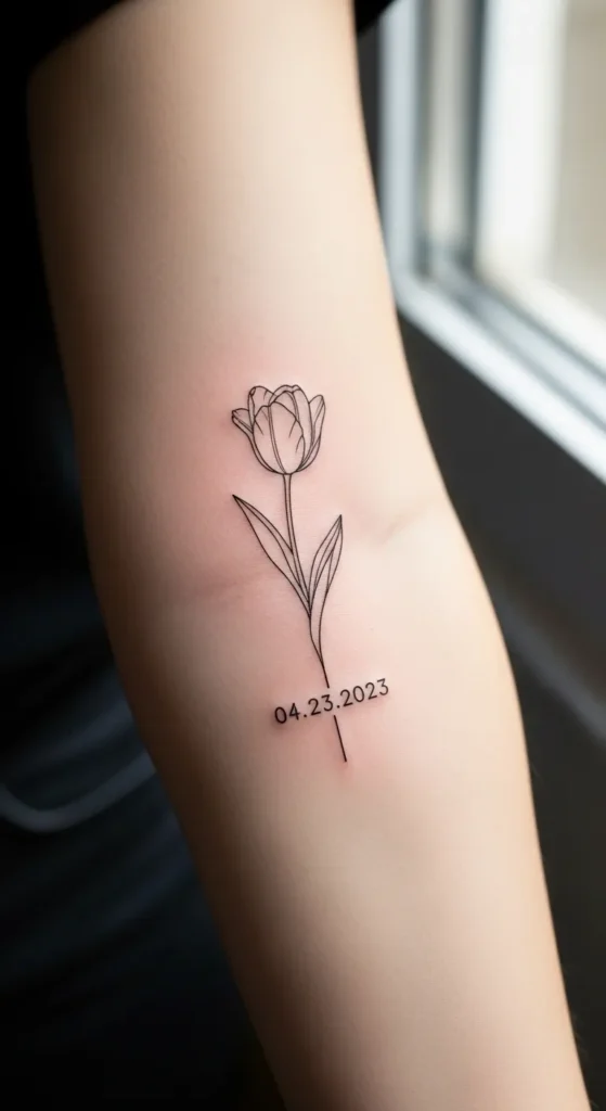 Tulip with Date Below