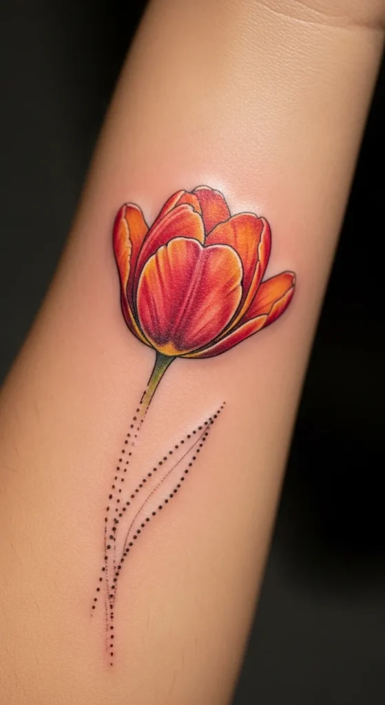 Tulip with Dotted Stem
