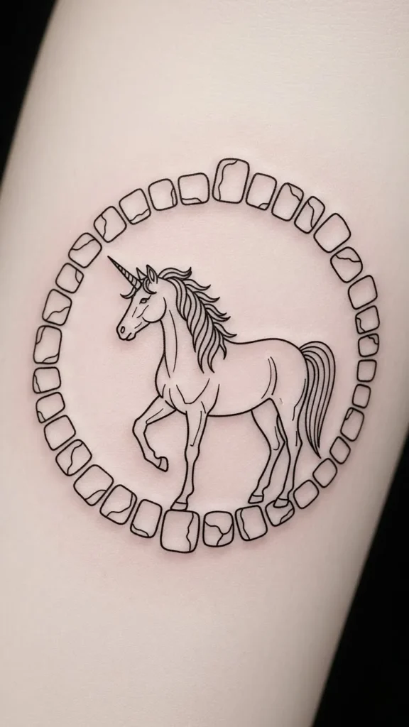 Unicorn With Stone Circle