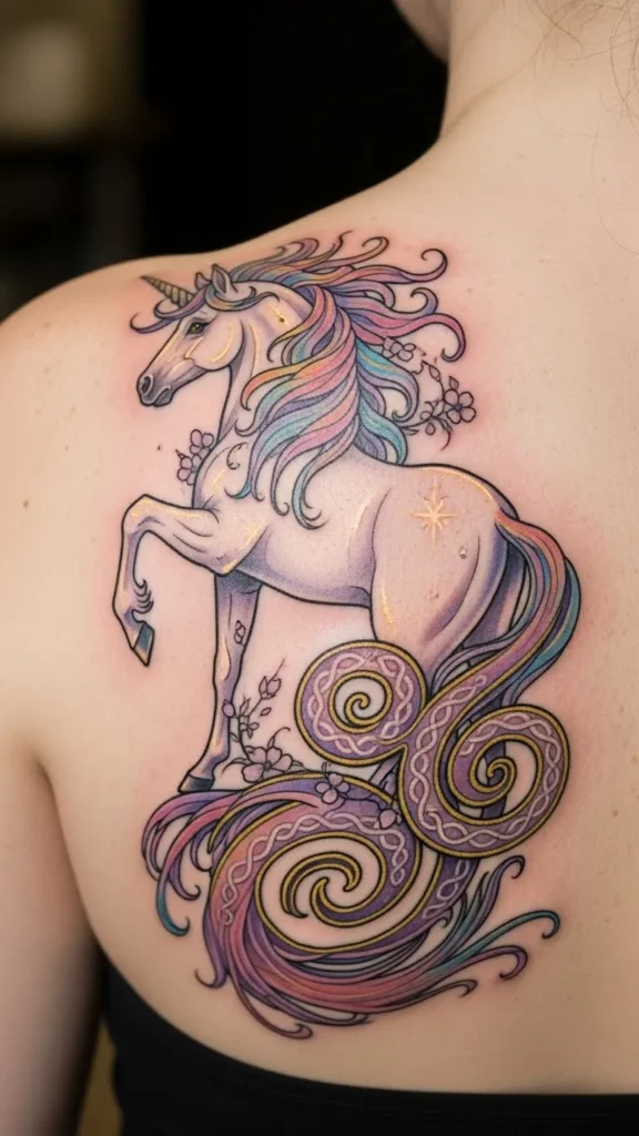 Unicorn With Triple Spiral Tail