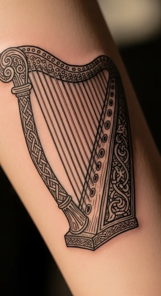 Vintage Manuscript Harp