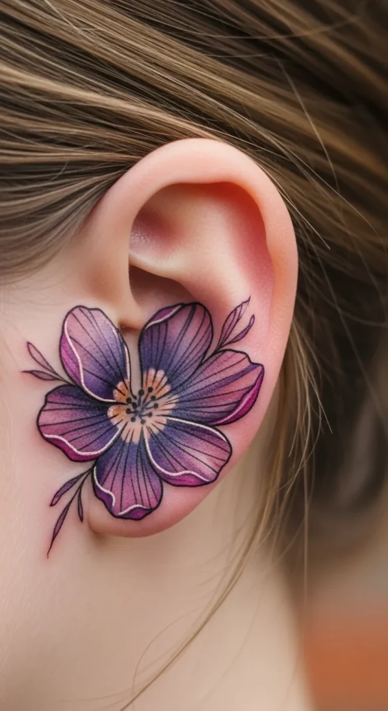 Violet Spring Birth Tattoo