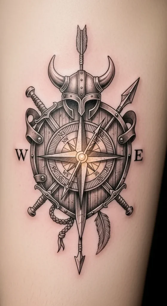 Warrior Compass Tattoo