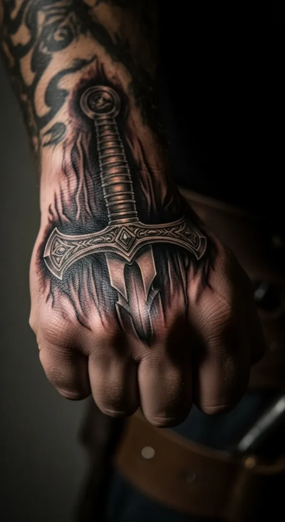 Warrior Hand Tattoo