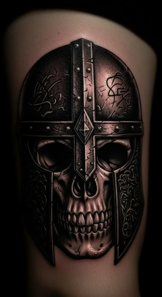Warrior Skull Tattoo
