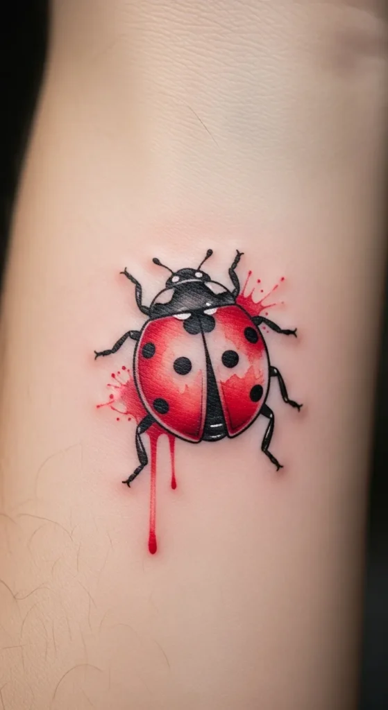 Watercolor Ladybug Charm