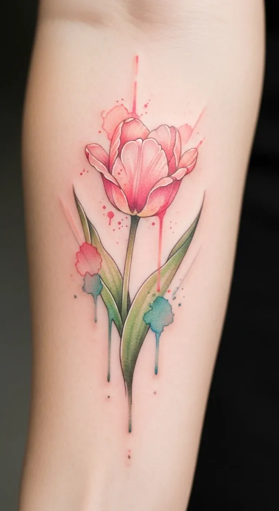 Watercolor-Style Tulip Accent
