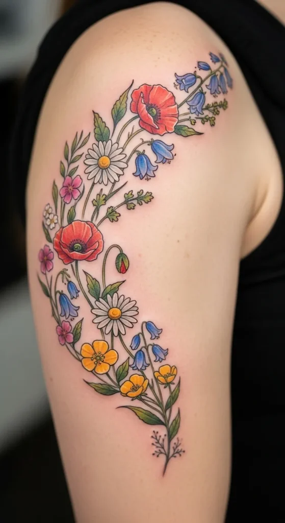 Wildflower Crescent on the Upper Arm