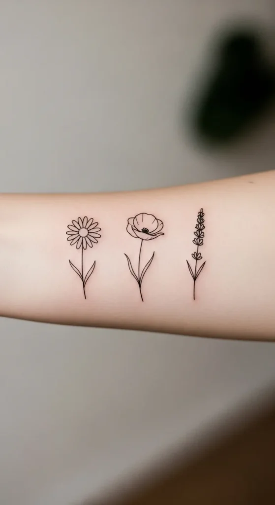 Wildflower Trio in a Row