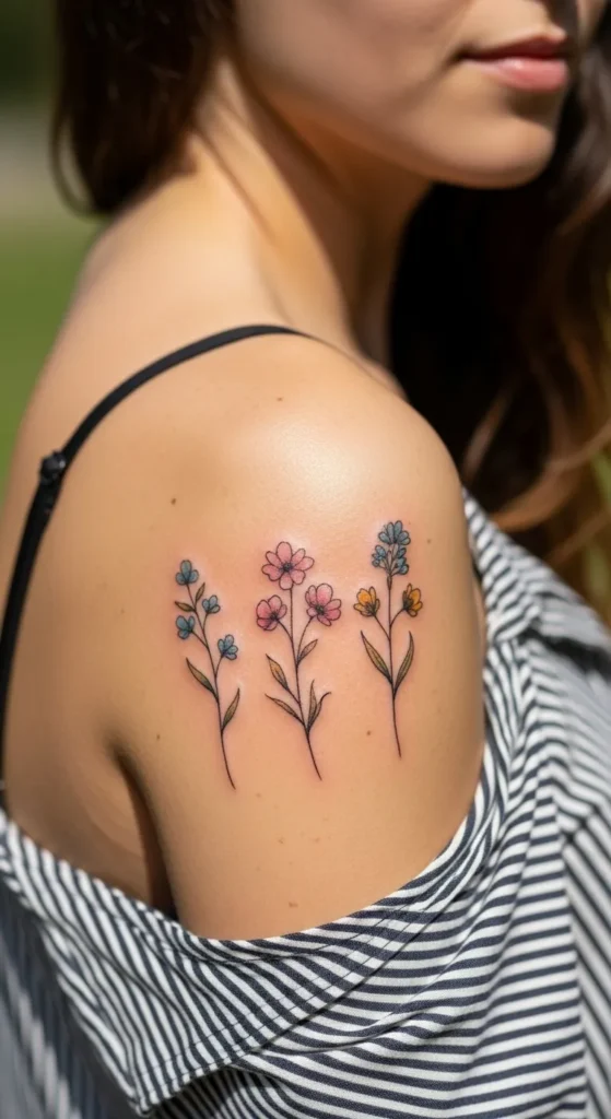 Wildflower Trio on the Shoulder