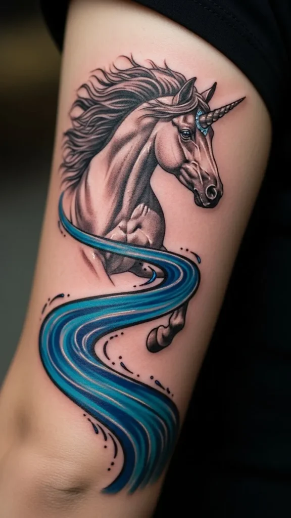 Unicorn With River Curve