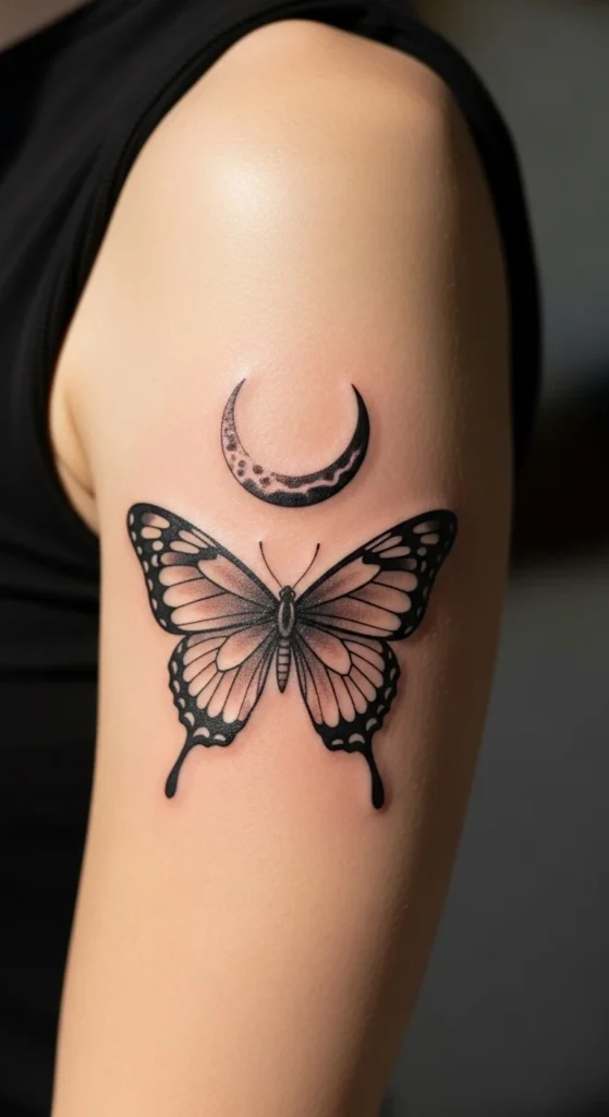 Butterfly with Crescent Moon