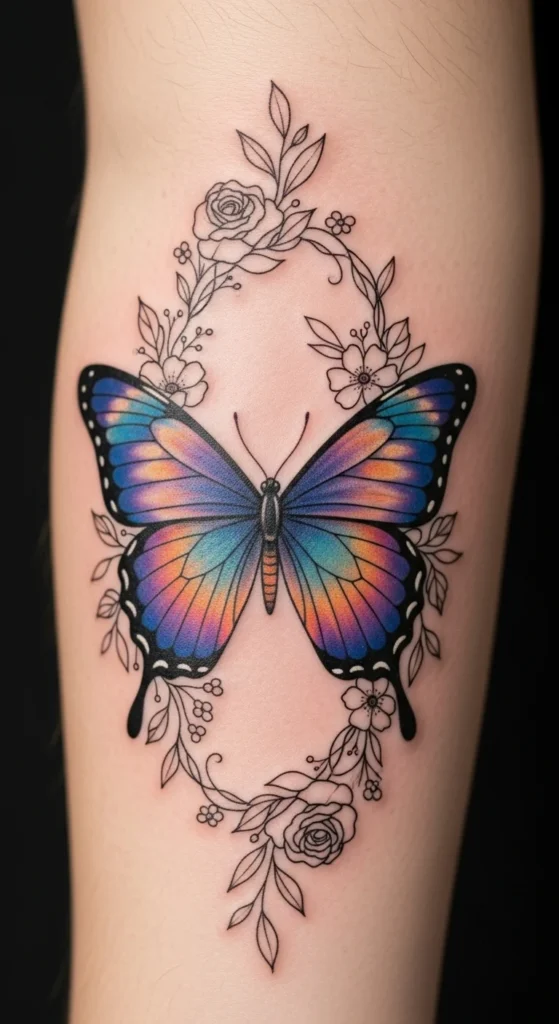 Floral Frame Butterfly
