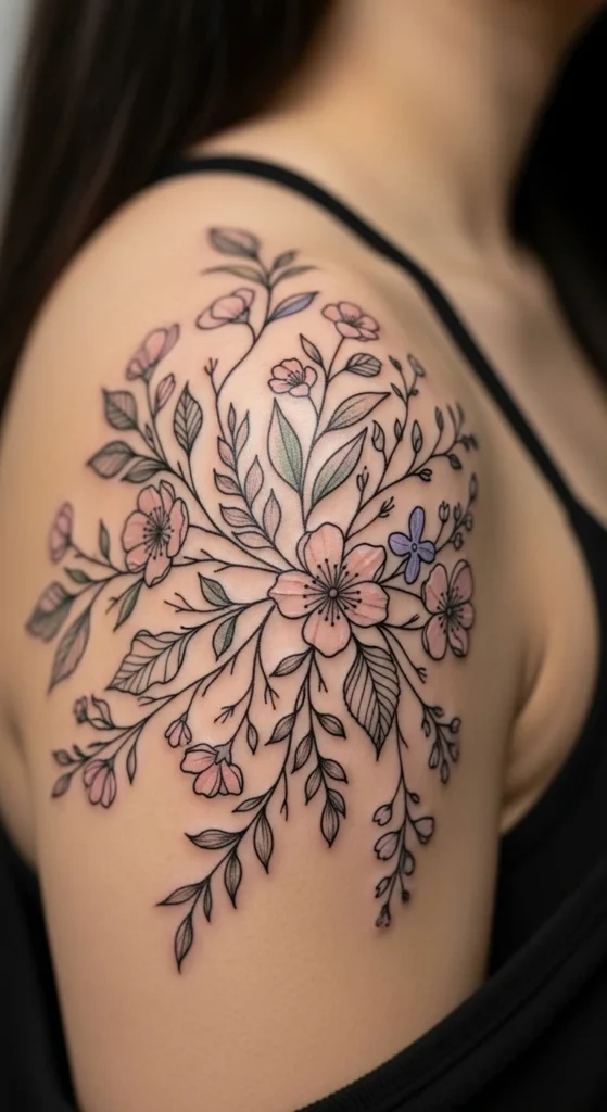  Botanical Shoulder Cap