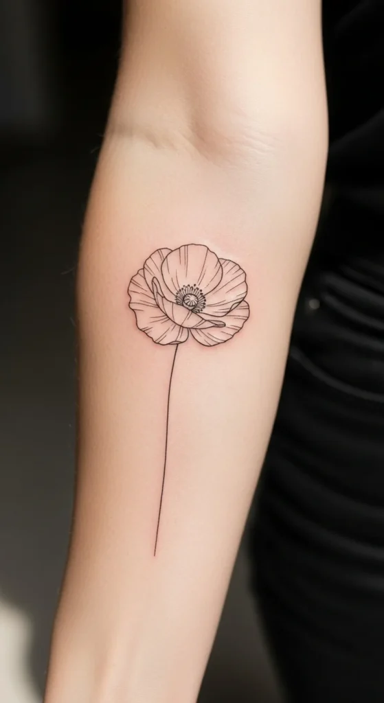 Minimal Poppy Bloom