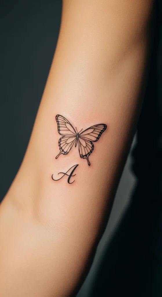 Butterfly with Name Initial