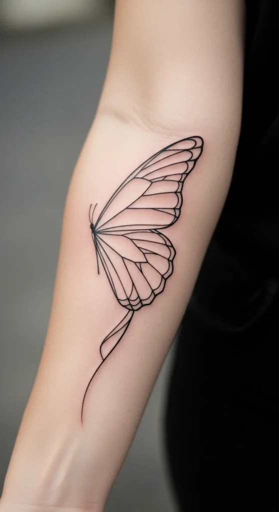 Linework Butterfly Wing