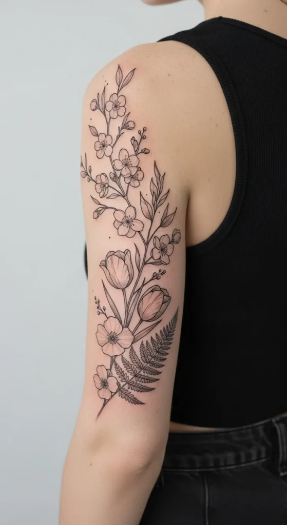 Botanical Back of Arm Accent