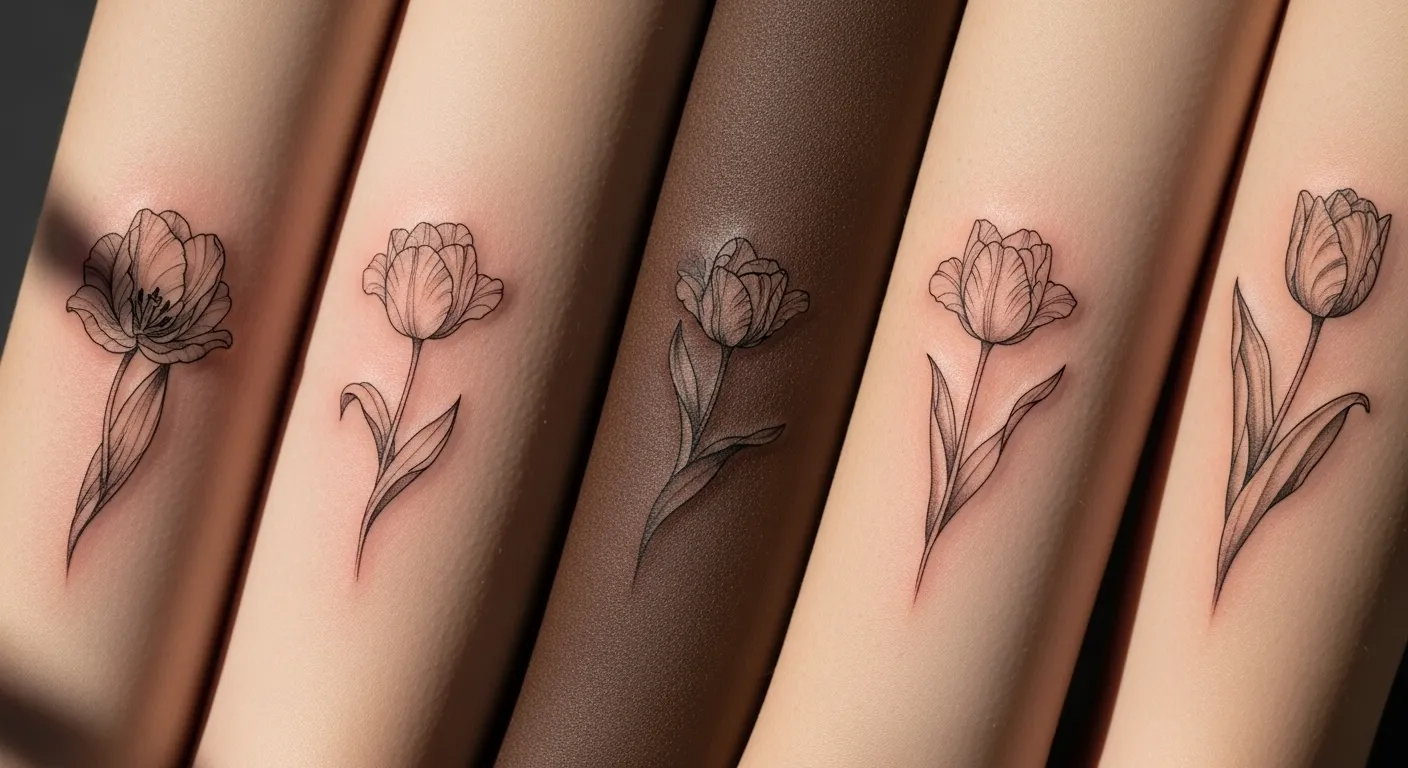 21 Elegant Spring Tulip Tattoos That Feel Fresh
