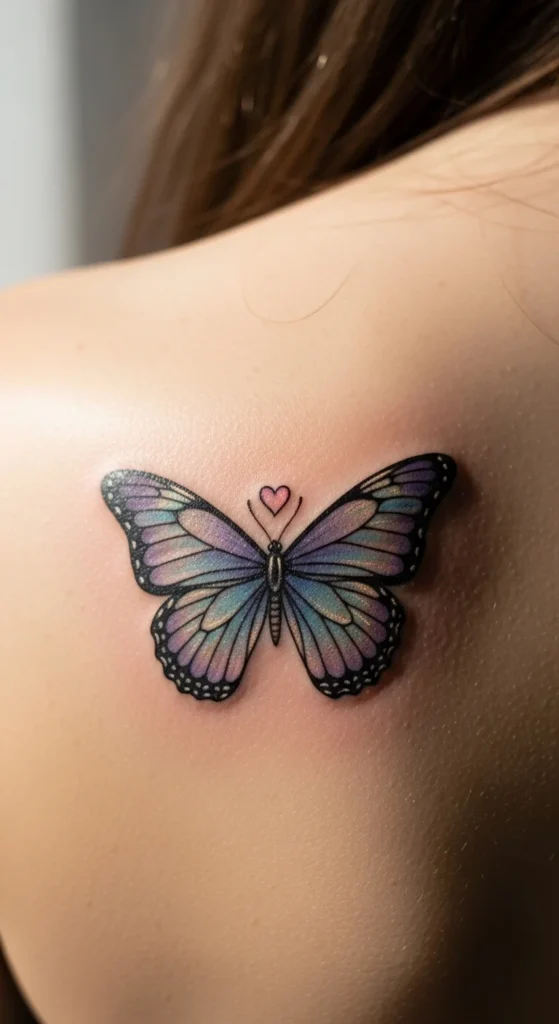 Butterfly with Soft Heart Detail