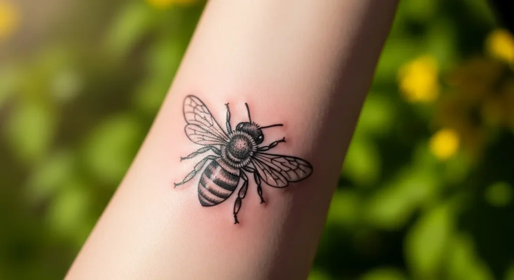 22 Cute Spring Bee Tattoos That Symbolize Growth