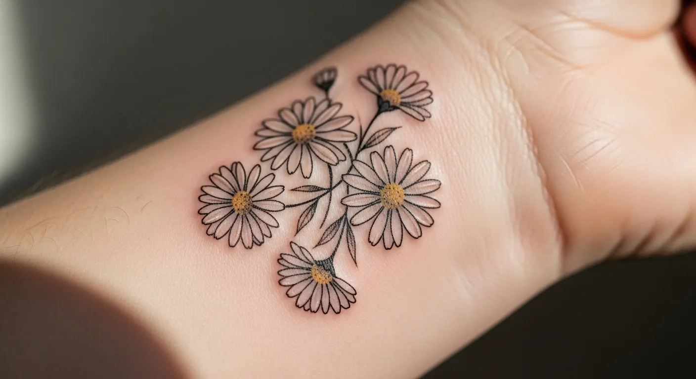 23 Sweet Spring Daisy Tattoos That Symbolize Joy
