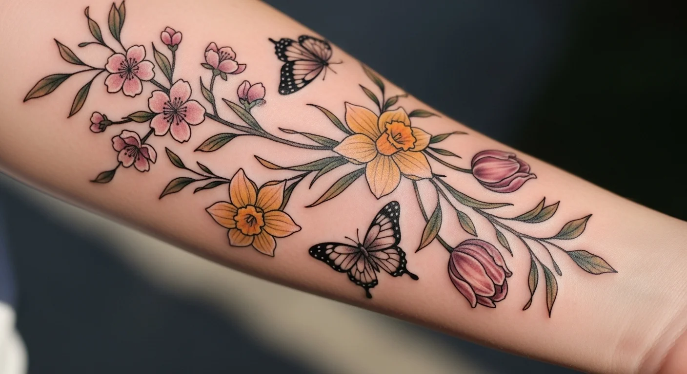 28 Enchanting Spring Garden Tattoos That Feel Magical