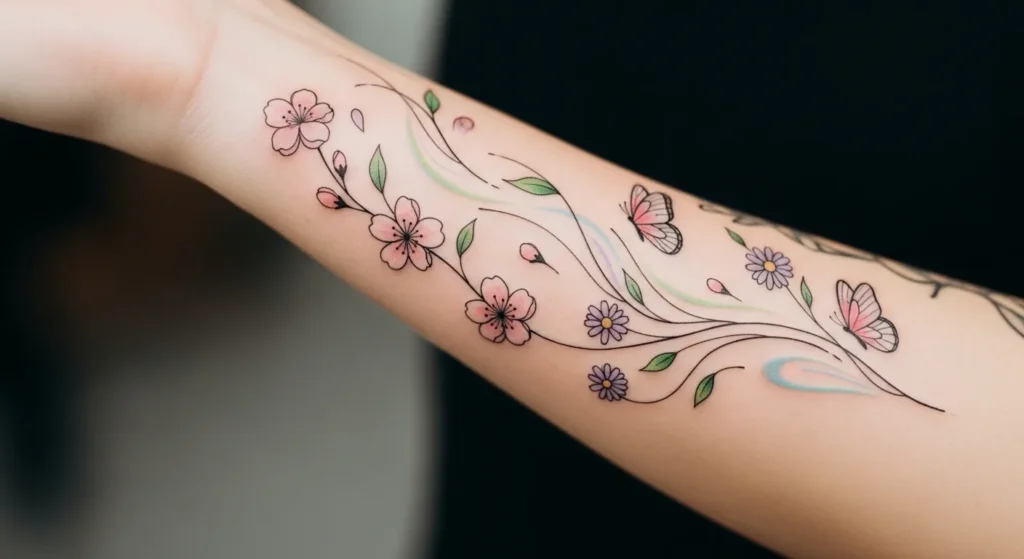 28 Feminine Spring Tattoos That Feel Gentle and Strong