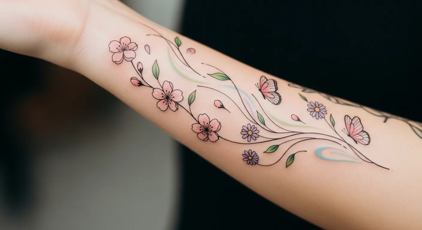 28 Feminine Spring Tattoos That Feel Gentle and Strong