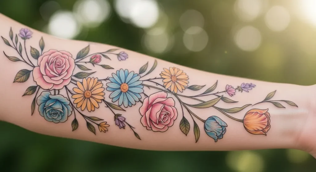 29 Beautiful Spring Floral Arm Tattoos That Flow Naturally