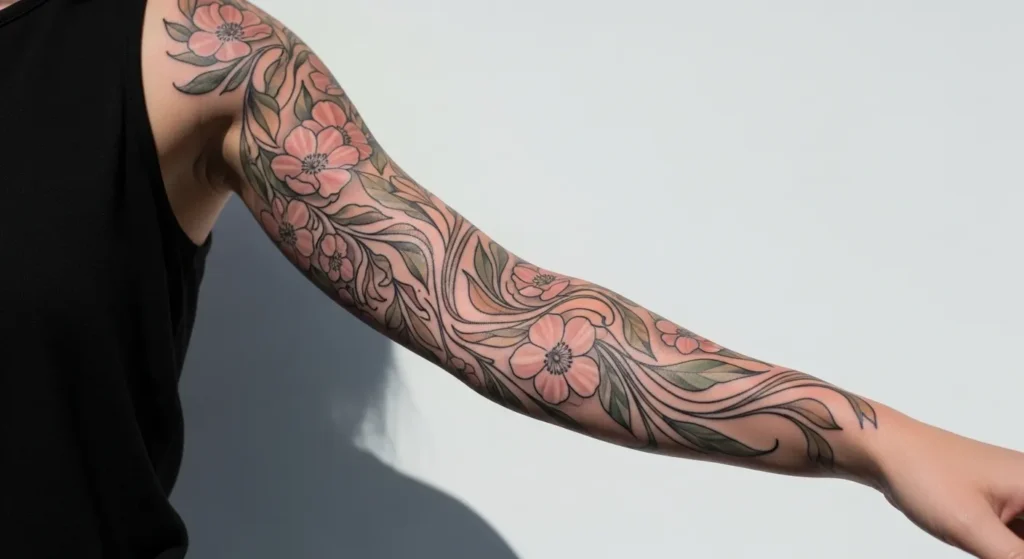 29 Stunning Spring Floral Sleeve Tattoos That Flow Naturally