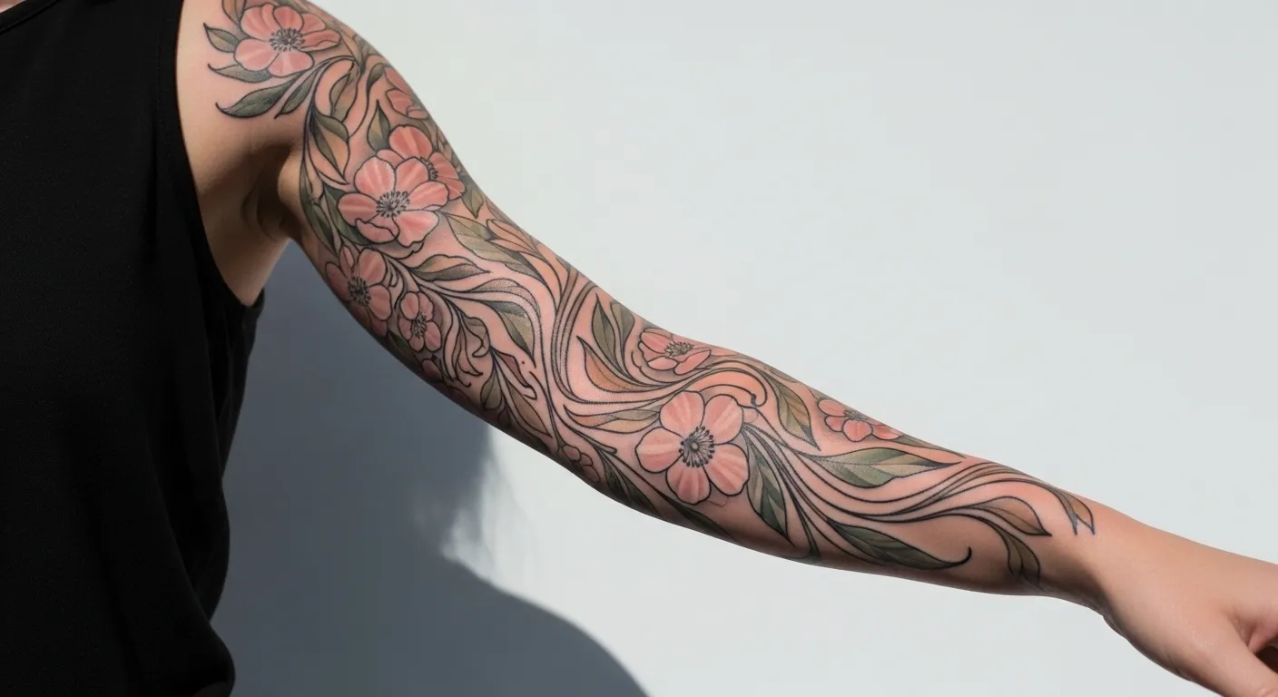 29 Stunning Spring Floral Sleeve Tattoos That Flow Naturally