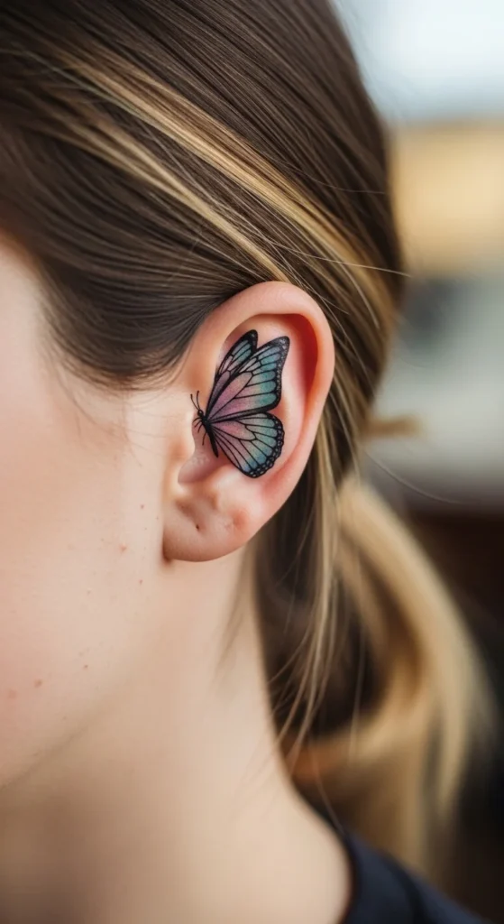 Tiny Butterfly Behind the Ear