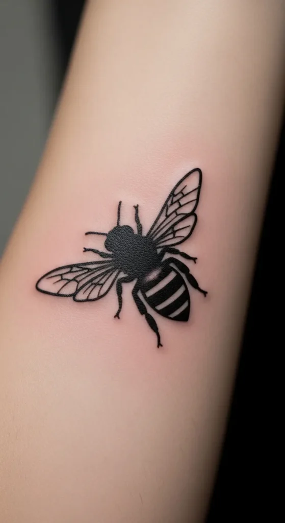 Bee Silhouette Tattoo