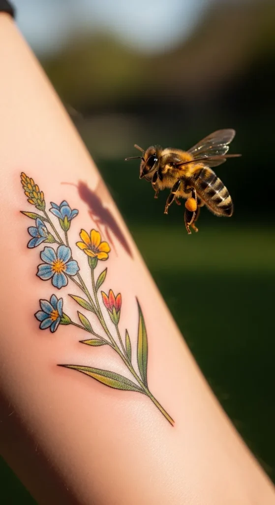 Bee and Wildflower Pair