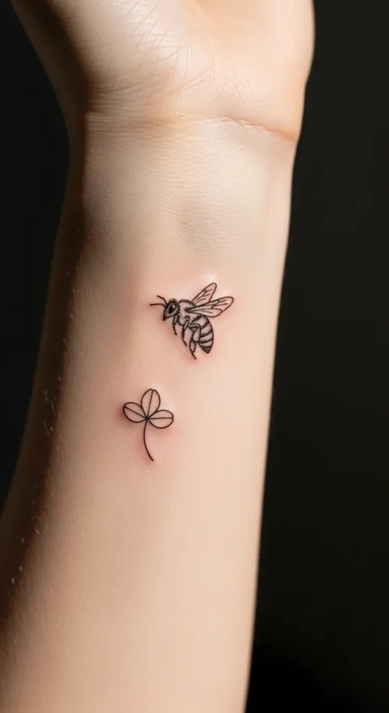 Bee with Leaf Accent