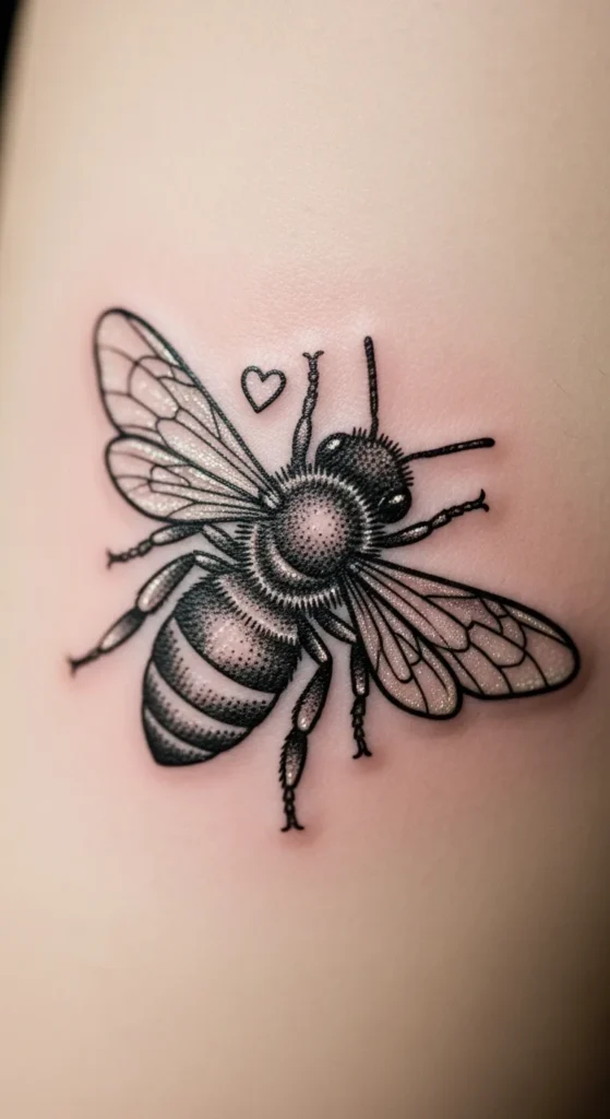 Bee with Tiny Heart Detail