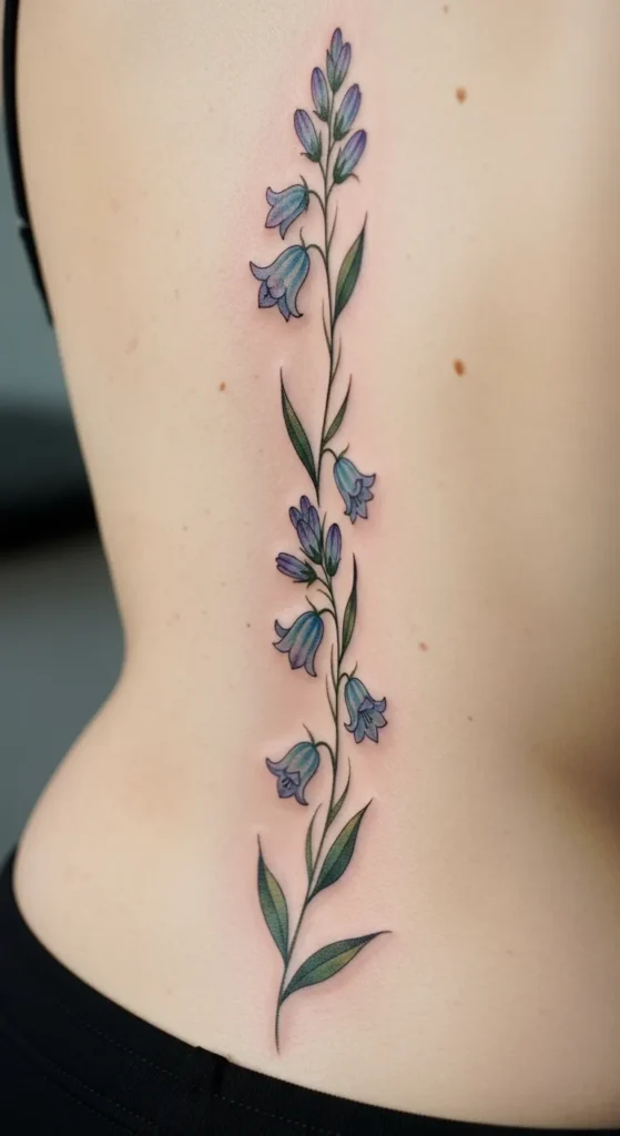 Bluebell Spine Tattoo
