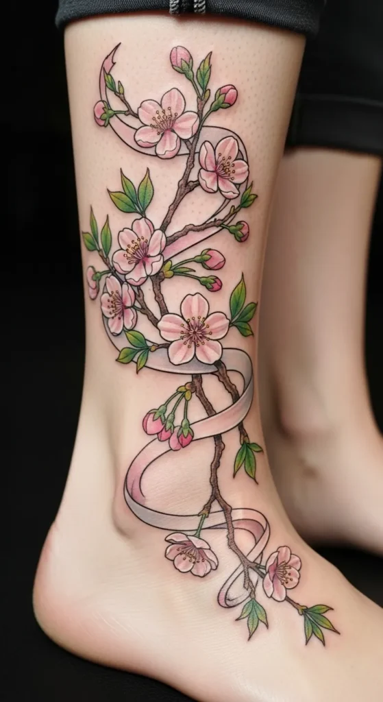 Cherry Blossom Ankle Wrap