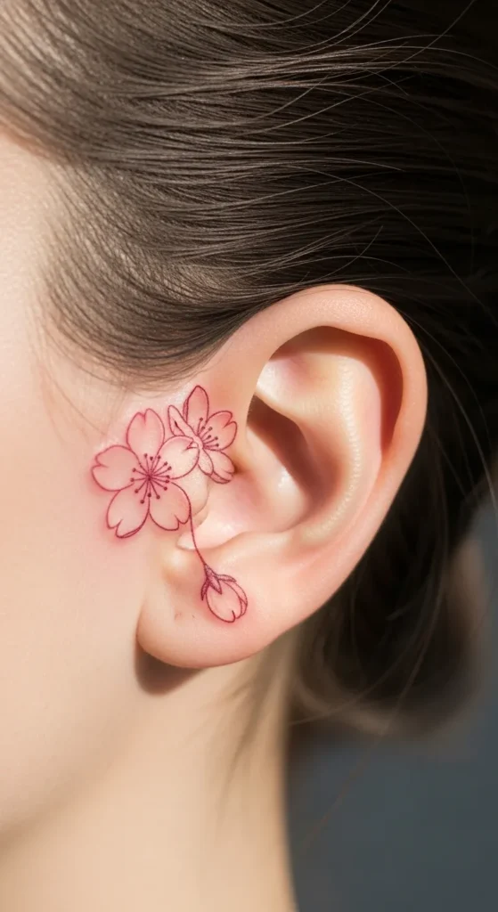 Cherry Blossom Behind the Ear
