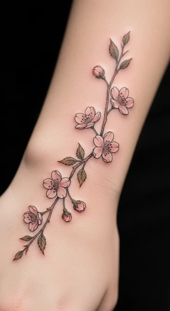 Cherry Blossom on Hand Side