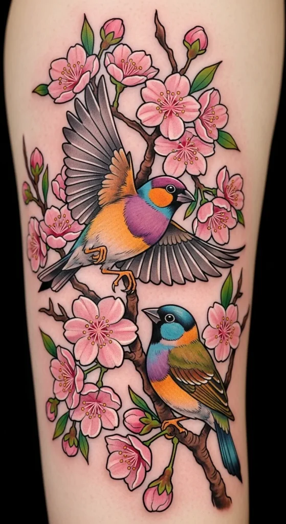 Cherry Blossom with Birds