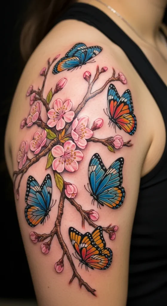 Cherry Blossom with Butterfly