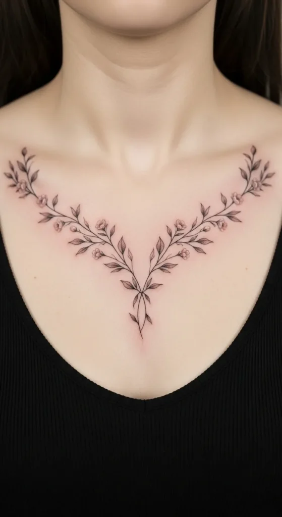 Chest Vine Tattoo